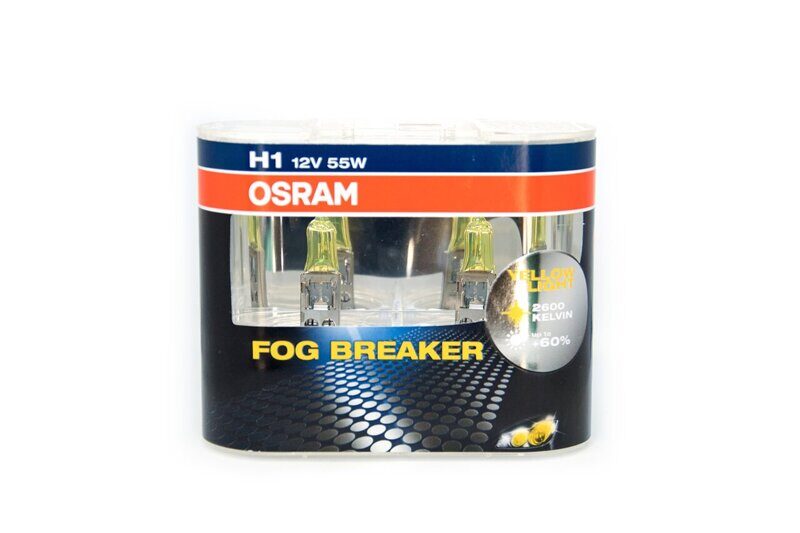 Лампа 12 В, Н1,  55 Вт "OSRAM" FOG BREAKER к-т 2шт [62150FBR] евробокс