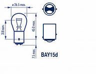 Лампа 12 В, 21/5 Вт (BAY15d) "Narva" (цокольная, стоп сигнала фонарей) [17916]